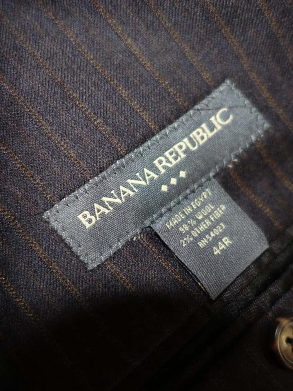 Banana Republic Men's Suit Jacket Size 44 Regular Charcoal Gray Brown Stripes